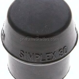 SIMPLEX-Schlageinsatz, Gummi, schwarz, Ø 30 mm