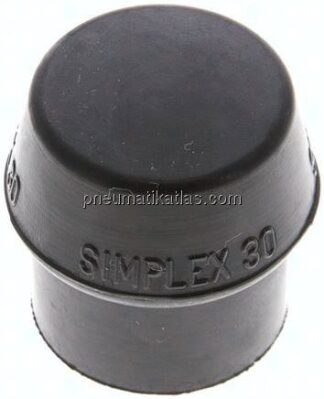 SIMPLEX-Schlageinsatz, Gummi, schwarz, Ø 30 mm