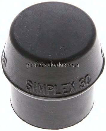 SIMPLEX-Schlageinsatz, Gummi, schwarz, Ø 30 mm