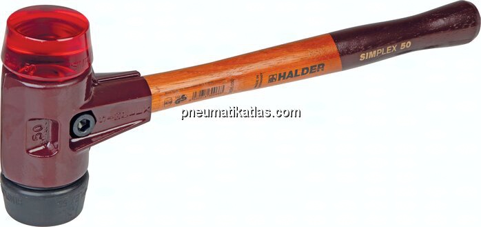 SIMPLEX-Schonhammer, Ø 40 mm Gummi, schwarz / Plastik, rot