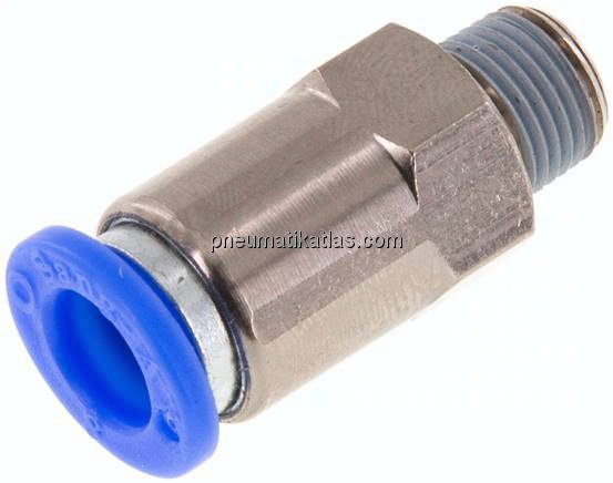Rückschlagventil R 1/8"-8mm, Durchfluss vom Schlauch zum Gewinde, IQS-Standard
