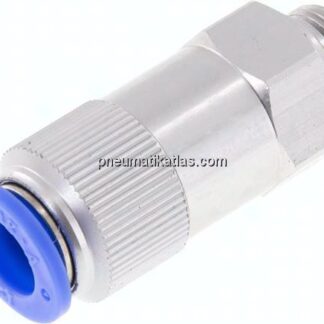 Rückschlagventil G 3/8"-12mm, Durchfluss vom Schlauch zum Gewinde, IQS-Standard