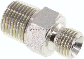 Hochdruck-Doppelnippel G 1/4"-NPT 3/8", Stahl verzinkt