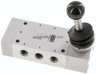 5/2-Wege Handhebelventil, Federrückstellung, G 1/4"