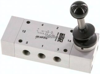5/2-Wege Handhebelventil, Federrückstellung, G 1/8"