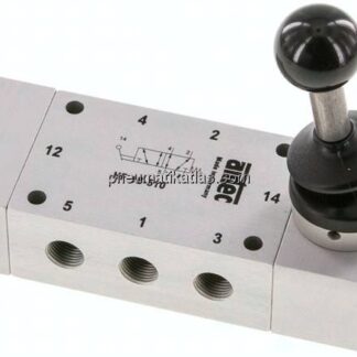 5/2-Wege Handhebelventil, Federrückstellung, G 1/8"