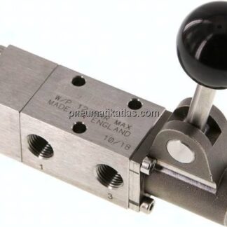 3/2-Wege (NC/NO)-Handhebelventil, G 1/4", Raste