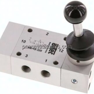 3/2-Wege Handhebelventil, Raste, G 1/8", Standard