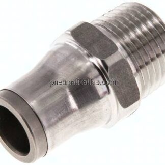 Gerader Steckanschluss NPT 3/8"-10mm, IQS-Edelstahl