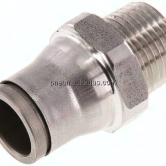 Gerader Steckanschluss NPT 3/8"-12mm, IQS-Edelstahl