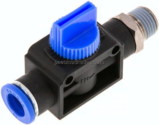 3/2-Wege-Absperrventil R 1/4"-10mm, Gewindeseite entlüftend