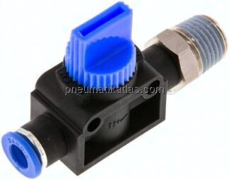 3/2-Wege-Absperrventil R 1/4"-6mm, Gewindeseite entlüftend