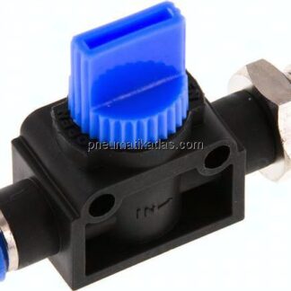 3/2-Wege-Absperrventil G 1/4"-6mm, Gewindeseite entlüftend