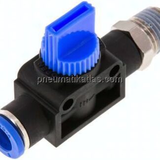 3/2-Wege-Absperrventil R 1/4"-8mm, Gewindeseite entlüftend