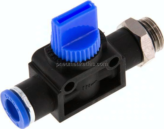 3/2-Wege-Absperrventil G 1/4"-8mm, Gewindeseite entlüftend