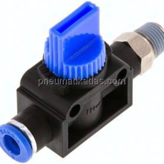 3/2-Wege-Absperrventil R 1/8"-6mm, Gewindeseite entlüftend