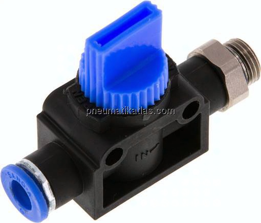 3/2-Wege-Absperrventil G 1/8"-6mm, Gewindeseite entlüftend