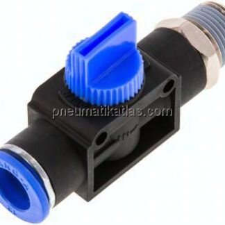 3/2-Wege-Absperrventil R 3/8"-12mm, Gewindeseite entlüftend