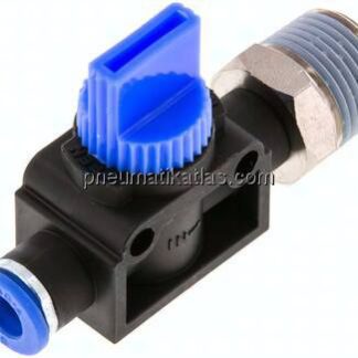3/2-Wege-Absperrventil R 3/8"-6mm, Gewindeseite entlüftend