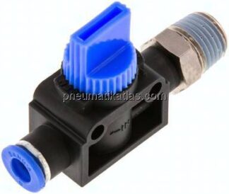 3/2-Wege-Absperrventil R 1/4"-6mm, Schlauchseite entlüftend