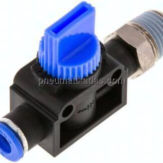 3/2-Wege-Absperrventil R 1/4"-6mm, Schlauchseite entlüftend
