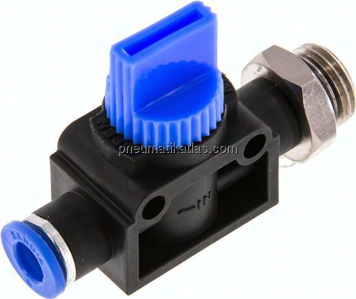 3/2-Wege-Absperrventil G 1/4"-6mm, Schlauchseite entlüftend
