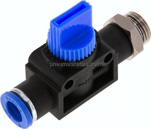 3/2-Wege-Absperrventil G 1/4"-8mm, Schlauchseite entlüftend