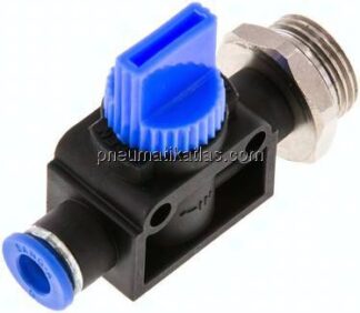 3/2-Wege-Absperrventil G 3/8"-6mm, Schlauchseite entlüftend