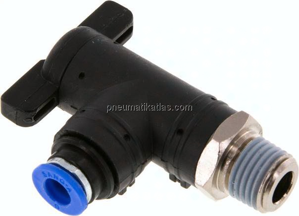 Winkel-Absperrhahn R 1/4"-6mm, IQS-Standard