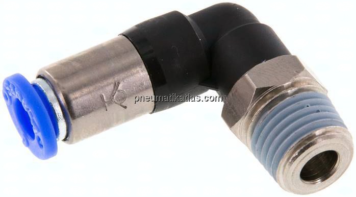 Winkel-Steckanschluss, selbstabsperrend R 1/4"-6mm