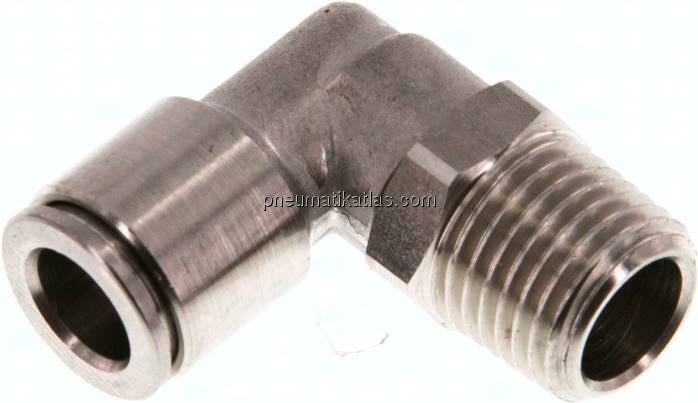 Winkel-Steckanschluss, pos. R 1/4"-8mm, IQS-Edelstahl
