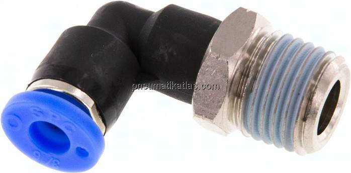 Winkel-Steckanschluss NPT 1/4"-3/16" (4,76 mm), IQS-Inch