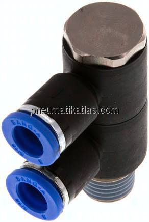 Steck-Mehrfachverteiler, 2-fach R 1/4"-8mm, IQS-Standard