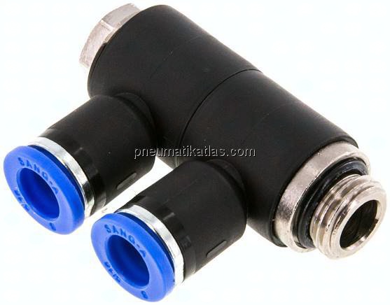 Steck-Mehrfachverteiler, 2-fach G 1/4"-8mm, IQS-Standard