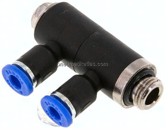Steck-Mehrfachverteiler, 2-fach G 1/8"-4mm, IQS-Standard