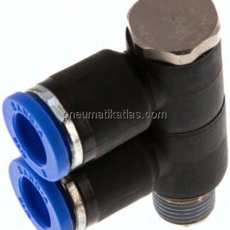 Steck-Mehrfachverteiler, 2-fach R 1/8"-8mm, IQS-Standard