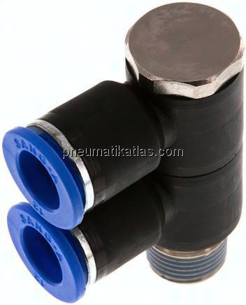 Steck-Mehrfachverteiler, 2-fach R 3/8"-12mm, IQS-Standard