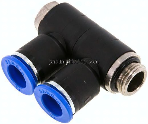 Steck-Mehrfachverteiler, 2-fach G 3/8"-12mm, IQS-Standard