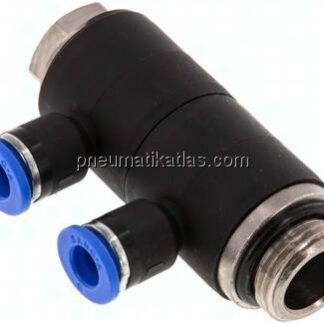 Steck-Mehrfachverteiler, 2-fach G 3/8"-6mm, IQS-Standard