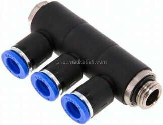 Steck-Mehrfachverteiler, 3-fach G 1/4"-8mm, IQS-Standard