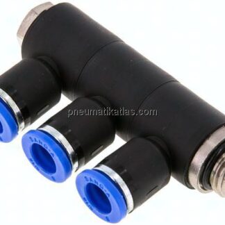 Steck-Mehrfachverteiler, 3-fach G 1/4"-8mm, IQS-Standard