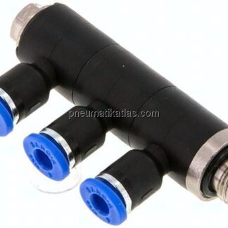 Steck-Mehrfachverteiler, 3-fach G 1/8"-4mm, IQS-Standard
