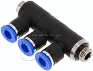 Steck-Mehrfachverteiler, 3-fach G 1/8"-6mm, IQS-Standard