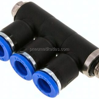 Steck-Mehrfachverteiler, 3-fach G 1/8"-8mm, IQS-Standard