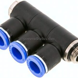 Steck-Mehrfachverteiler, 3-fach G 3/8"-12mm, IQS-Standard