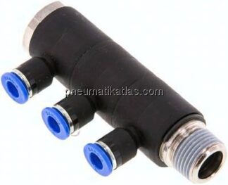 Steck-Mehrfachverteiler, 3-fach R 3/8"-6mm, IQS-Standard