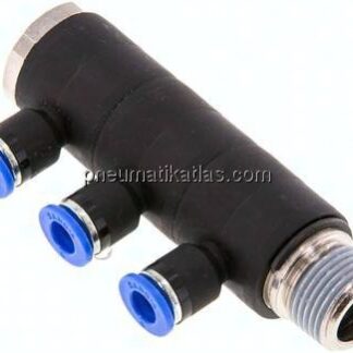 Steck-Mehrfachverteiler, 3-fach R 3/8"-6mm, IQS-Standard