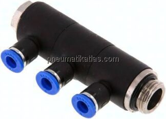 Steck-Mehrfachverteiler, 3-fach G 3/8"-6mm, IQS-Standard