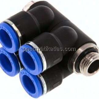 Steck-Mehrfachverteiler, 4-fach G 1/4"-10mm, IQS-Standard