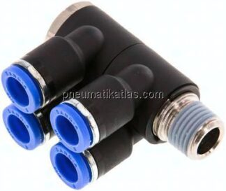 Steck-Mehrfachverteiler, 4-fach R 1/4"-8mm, IQS-Standard